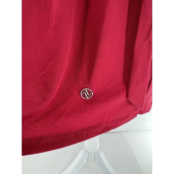 Adrienne Vittadini Top Blouse Size XL Red Neck Tie Classic Career Office Dressy‌ - Picture 4 of 16